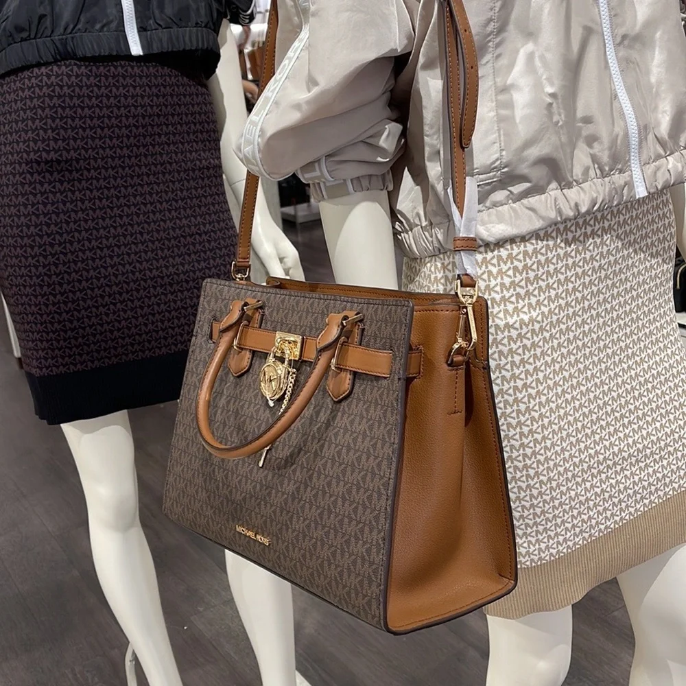 Michael Kors Hamilton Meidum Satchel Shoulder Crossbody  Brown